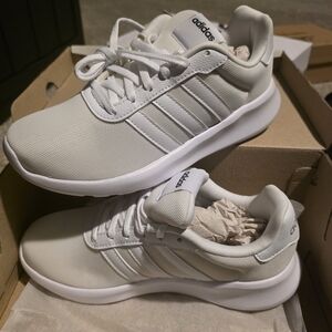 adidas White Mesh Athletic Shoes